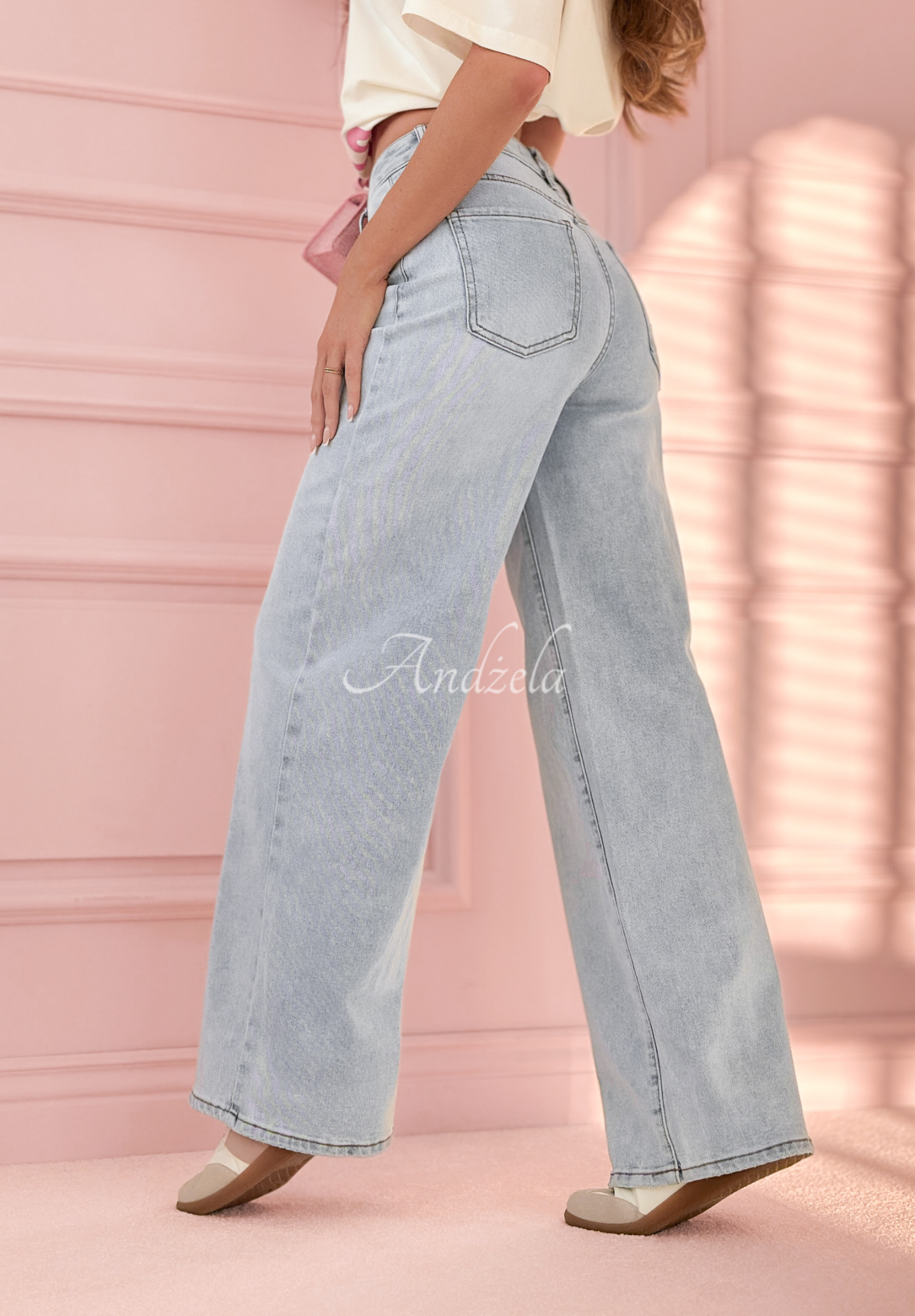 Jeans wide leg pants More Than Anything light blue