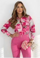 Wzorzysta koszula Little Miss Glamour biało-różowa