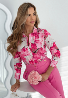 Wzorzysta koszula Little Miss Glamour biało-różowa