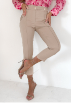 Spodnie cygaretki The Female beżowe