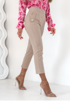 Spodnie cygaretki The Female beżowe
