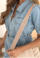 Skórzana torebka No One Above You beżowa