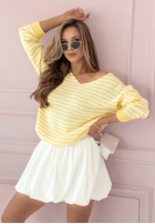 Sweter w paski Always Beside You żółty