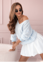 Sweter w paski Always Beside You błękitny