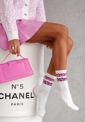 Sweet Panther socks white and pink