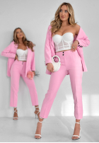 Eleganckie spodnie cygaretki Runway Ready jasnoróżowe