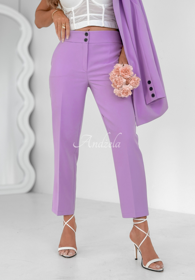 Eleganckie spodnie cygaretki Runway Ready liliowe