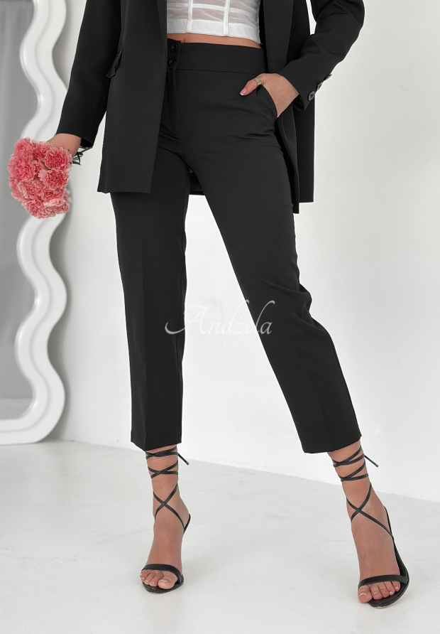 Eleganckie spodnie cygaretki Runway Ready czarne