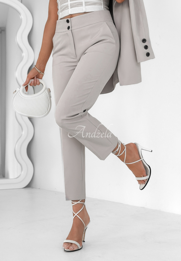 Eleganckie spodnie cygaretki Runway Ready szare