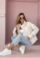 Krótka pikowana kurtka Touch Of Spring beżowa