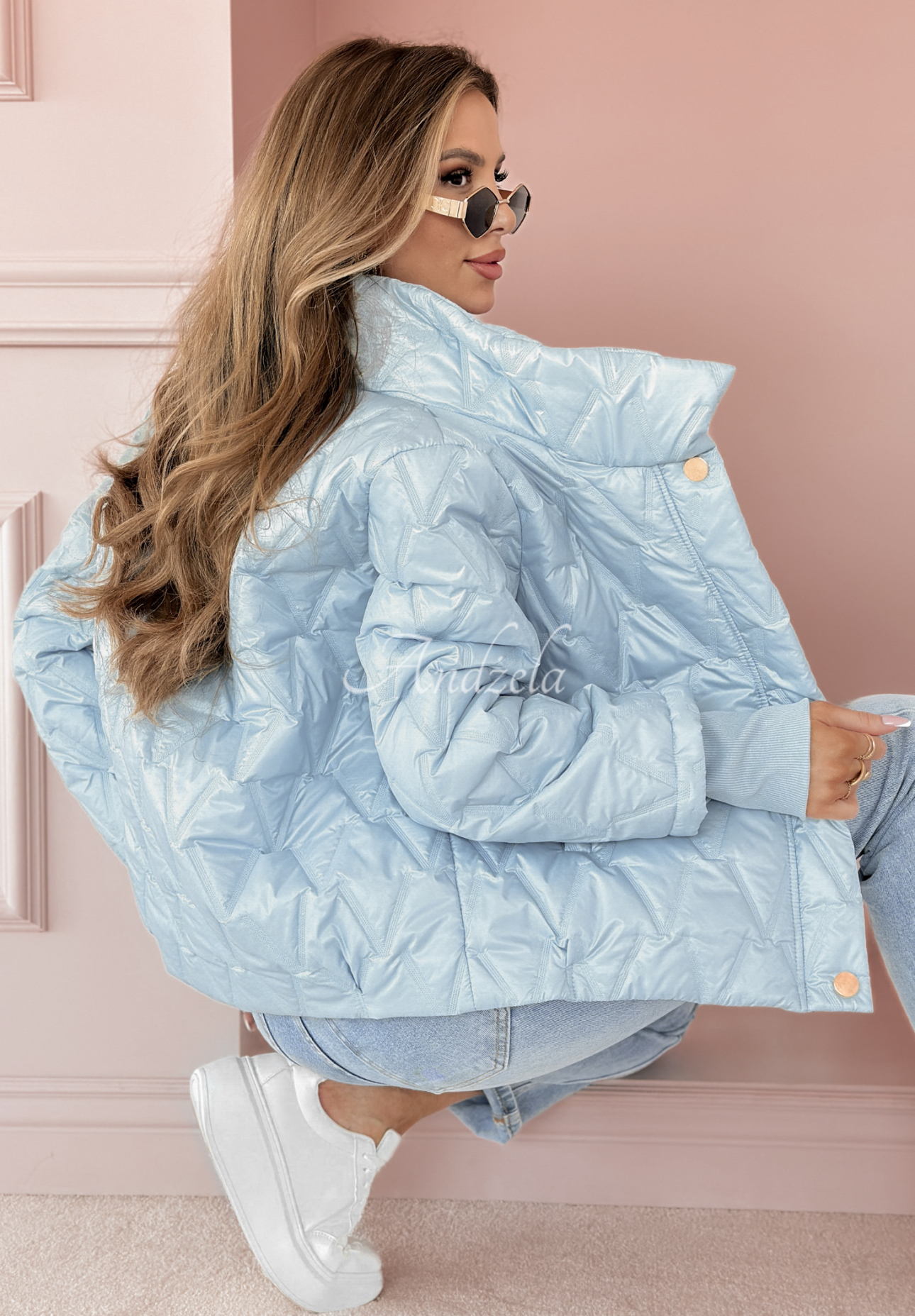 Touch Of Spring short quilted jacket blue