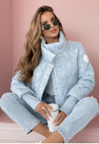 Krótka pikowana kurtka Touch Of Spring błękitna