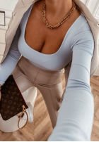 Bluzka z kwadratowym dekoltem Te Amo błękitna