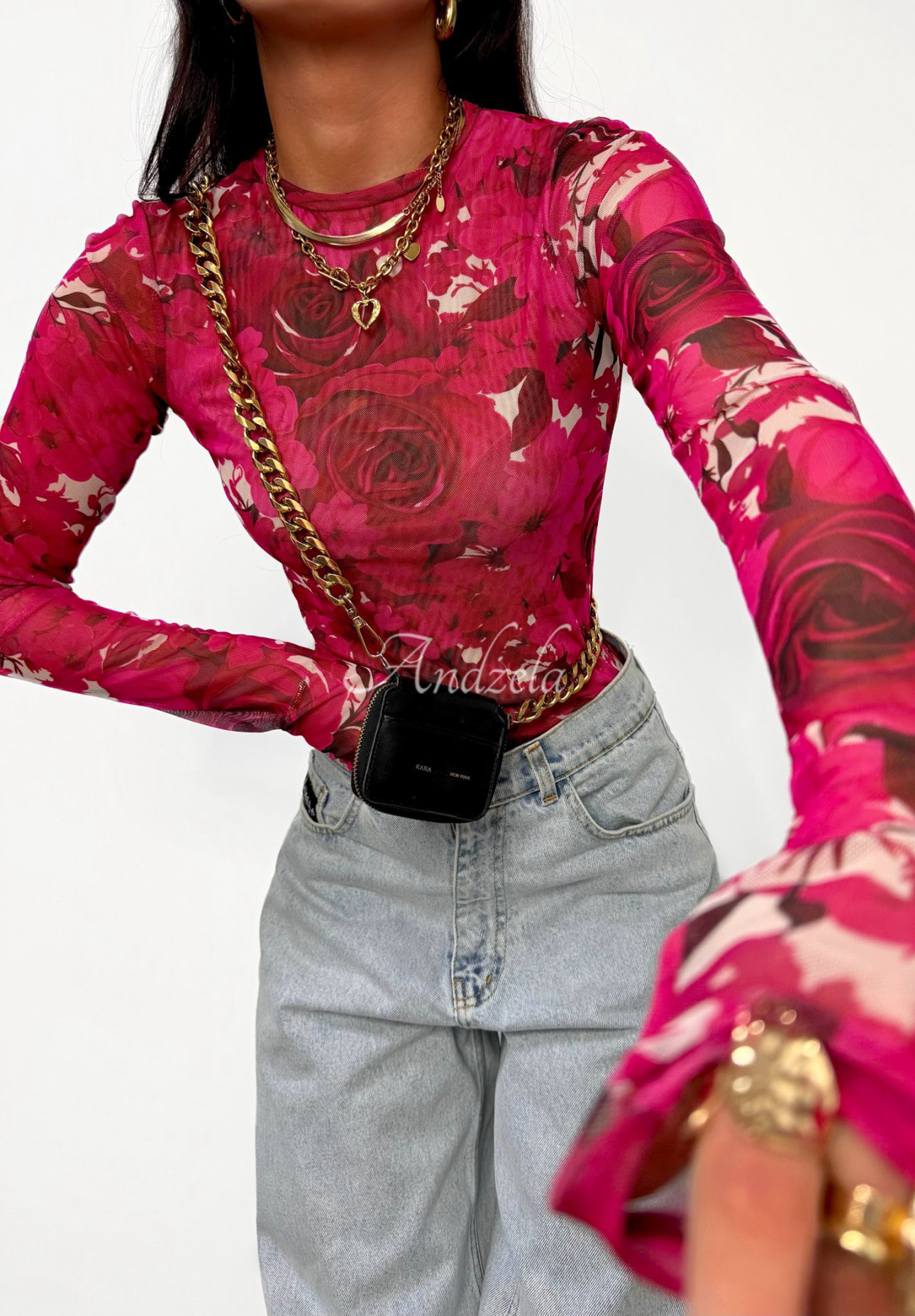 La Milla Pink Dream dark pink floral blouse