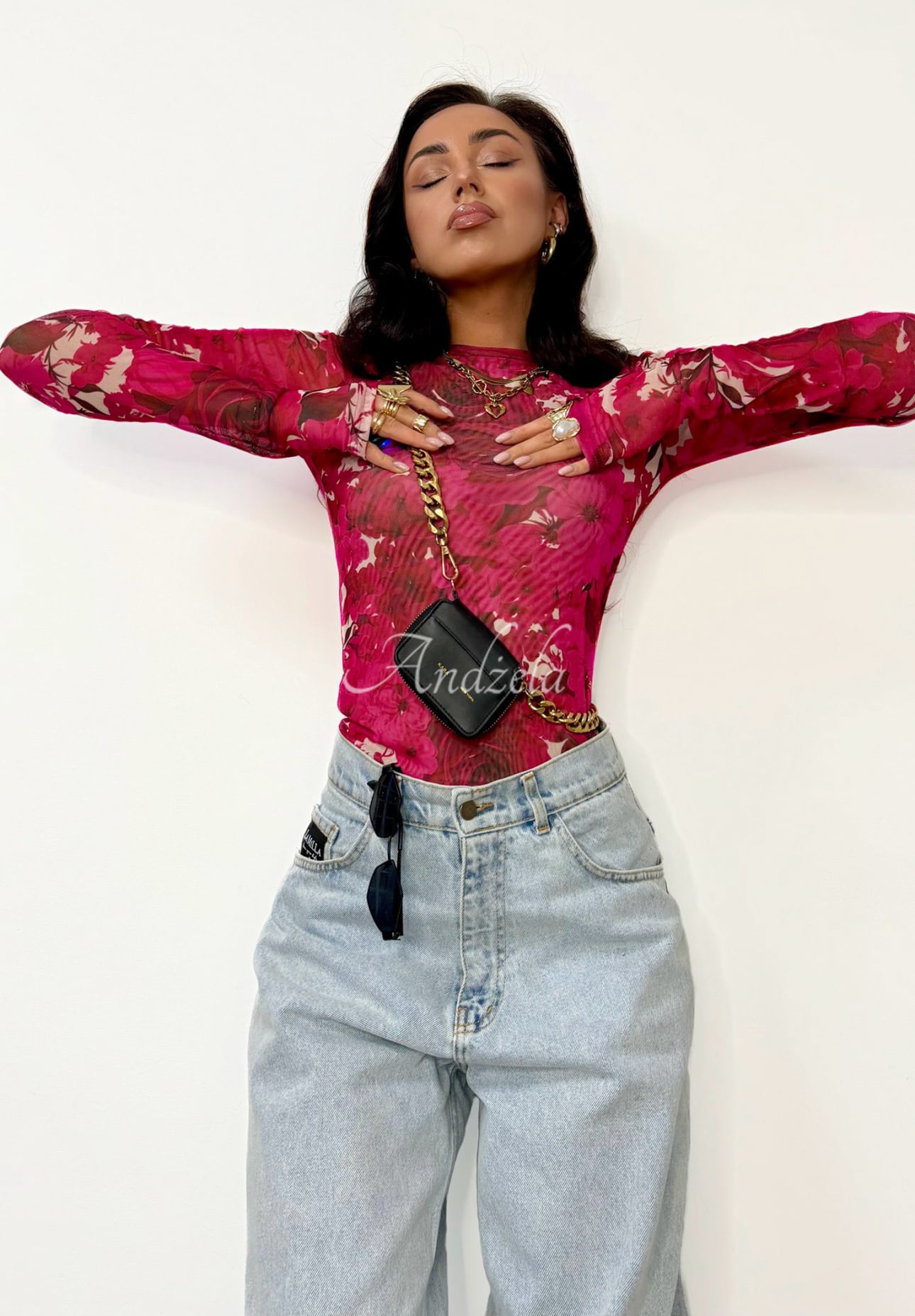 La Milla Pink Dream dark pink floral blouse