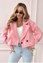 Krótki płaszcz The Decent pudrowy róż