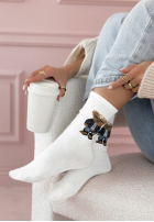 Długie skarpetki z misiami Snuggle Bear białe