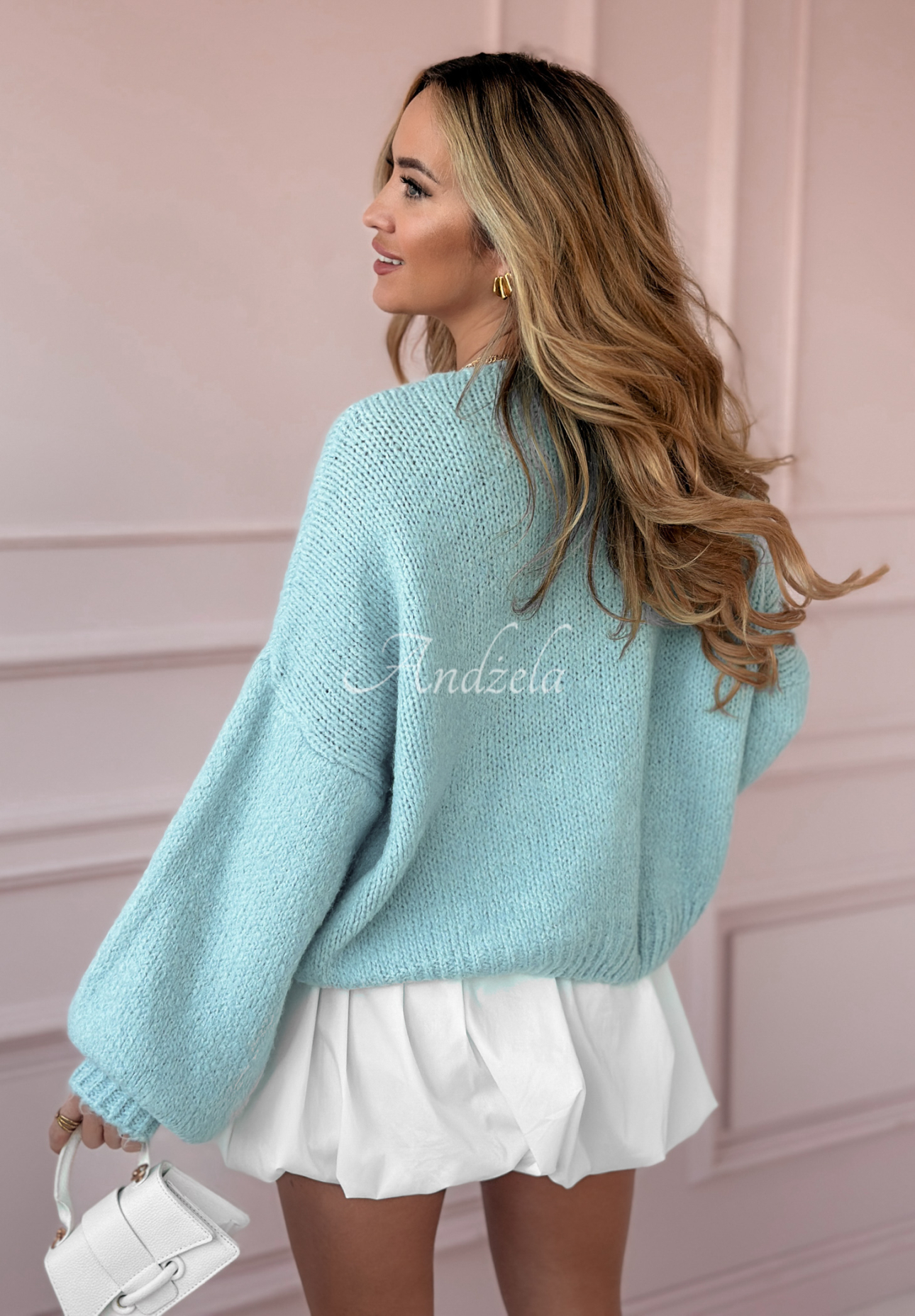 Short sweater with bows Sensitive Touch blue