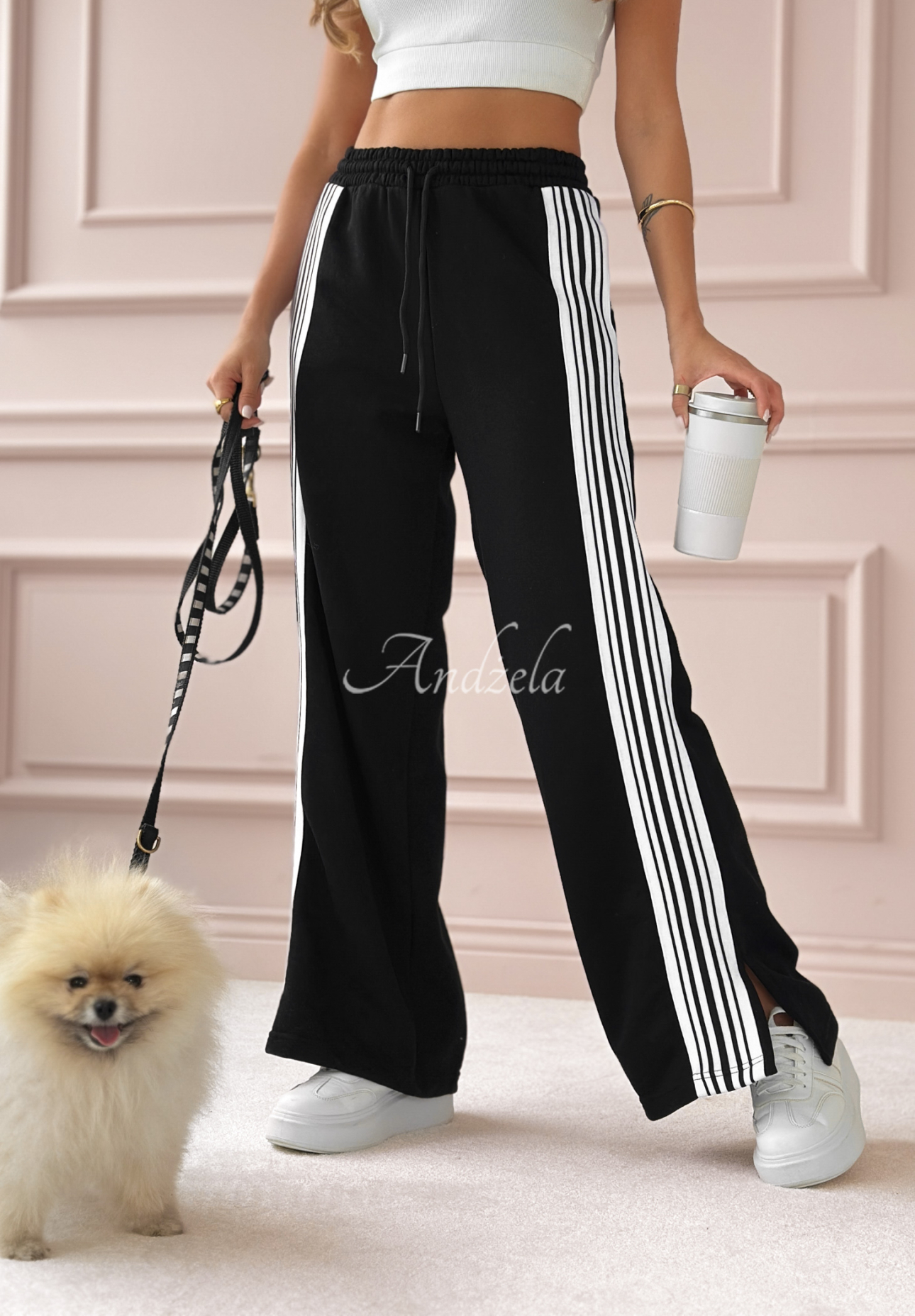 MC Actively black sweatpants with stripes