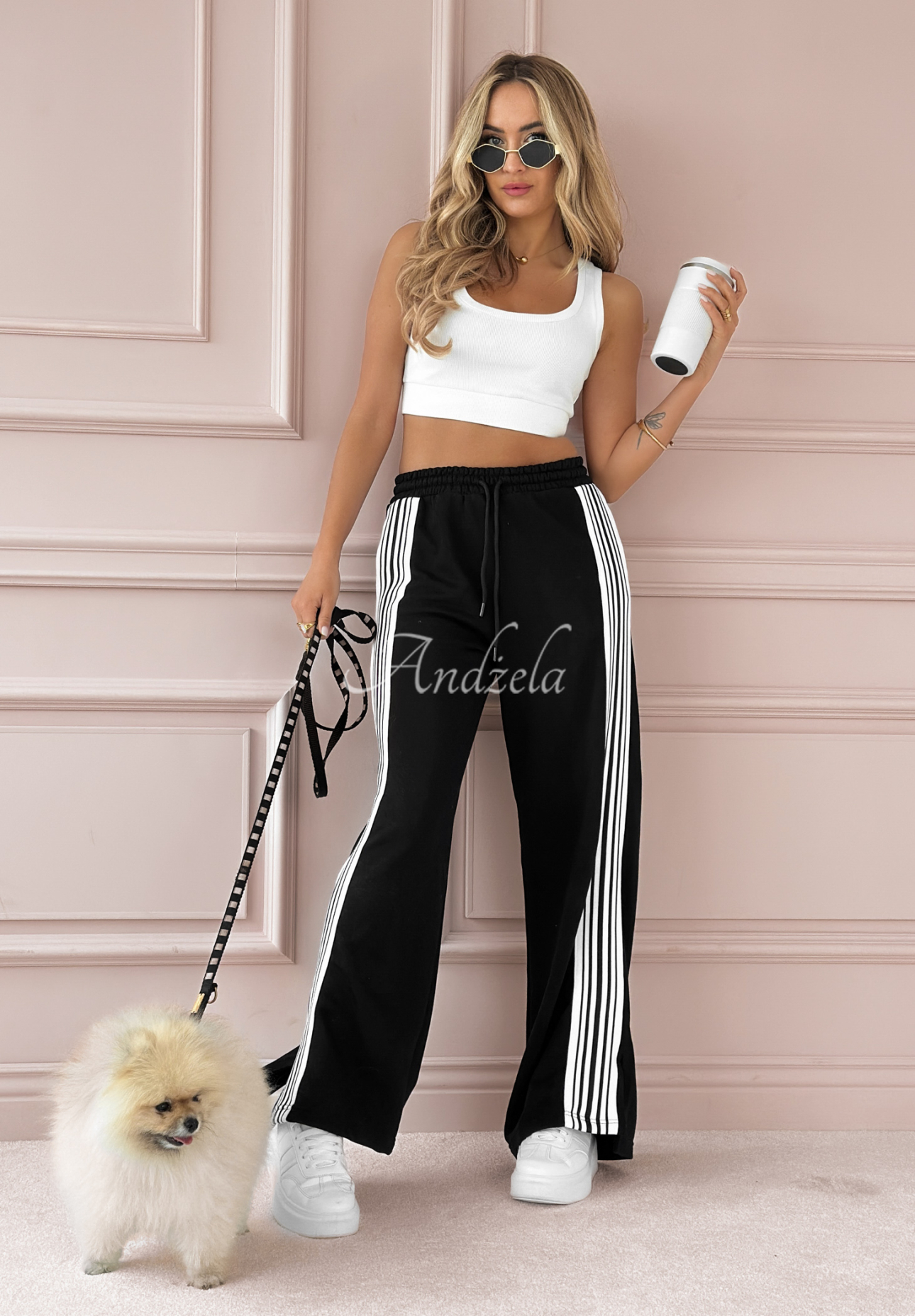 MC Actively black sweatpants with stripes