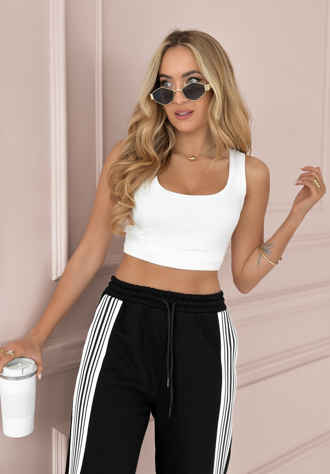 MC Actively black sweatpants with stripes