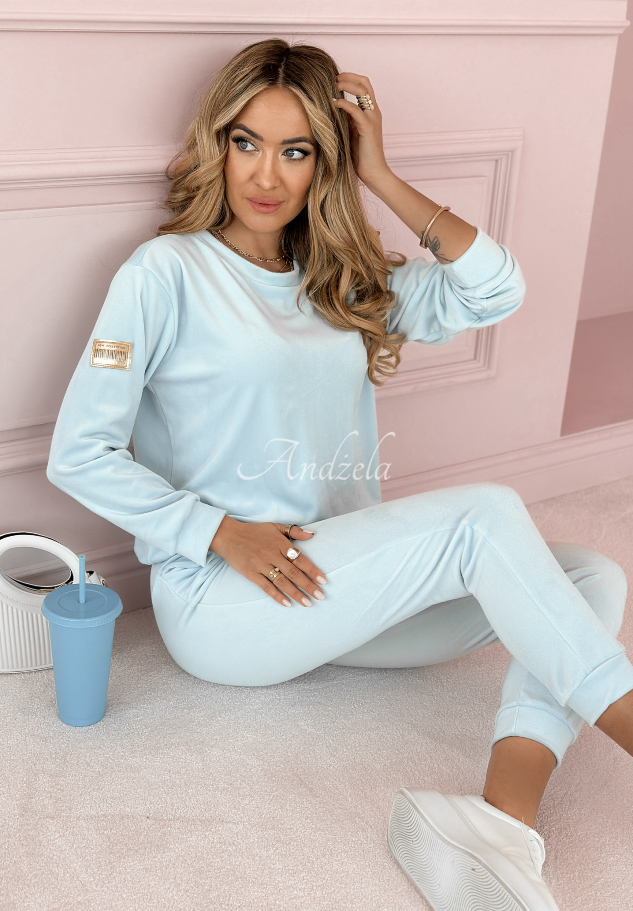 Velour set Now You Know blue