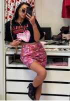 Spódniczka mini w kwiaty La Milla Tiny Me różowa