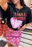 Spódniczka mini w kwiaty La Milla Tiny Me różowa