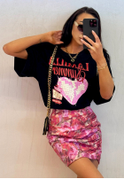 Spódniczka mini w kwiaty La Milla Tiny Me różowa