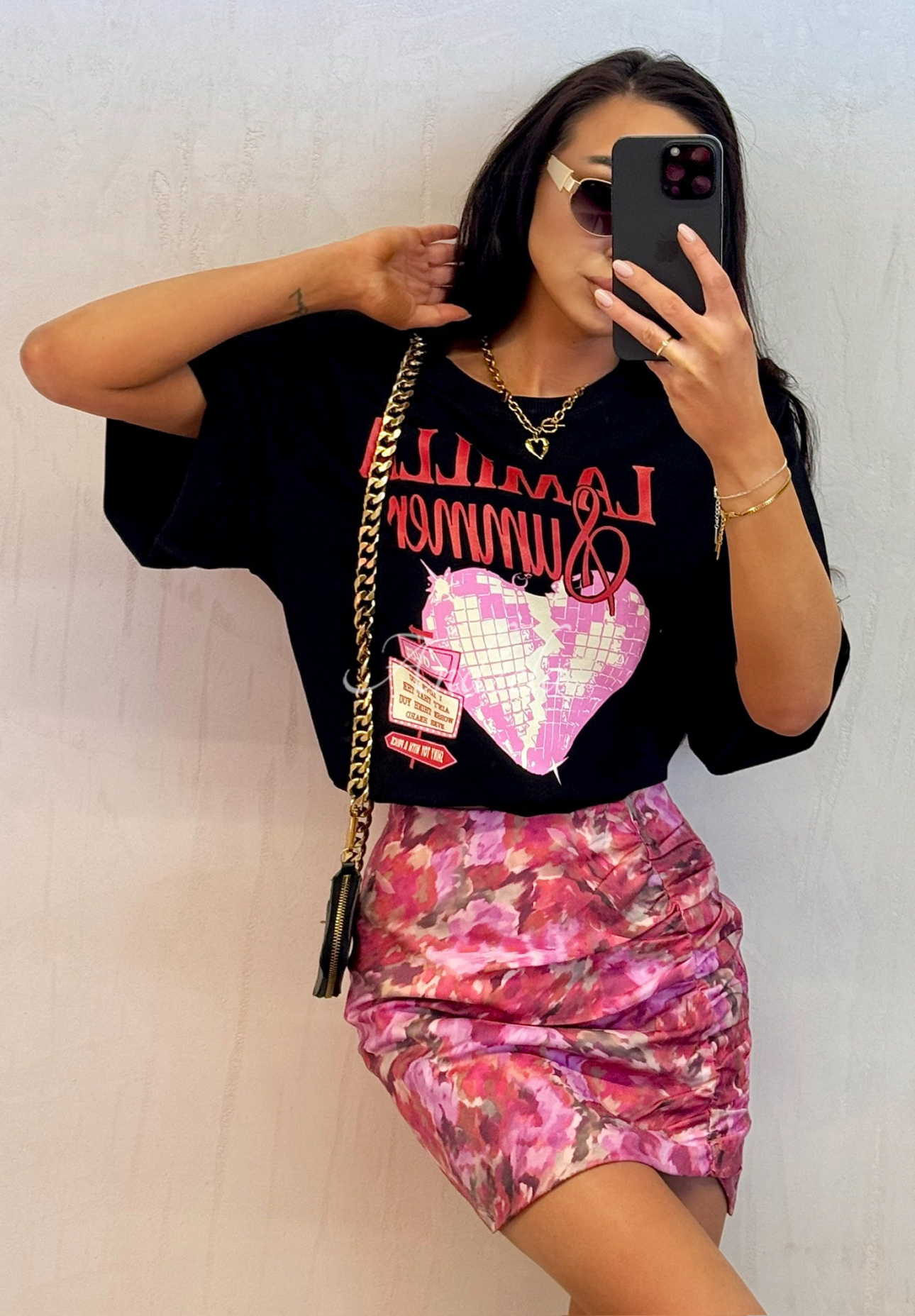 La Milla Tiny Me floral mini skirt pink