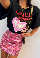 Spódniczka mini w kwiaty La Milla Tiny Me różowa