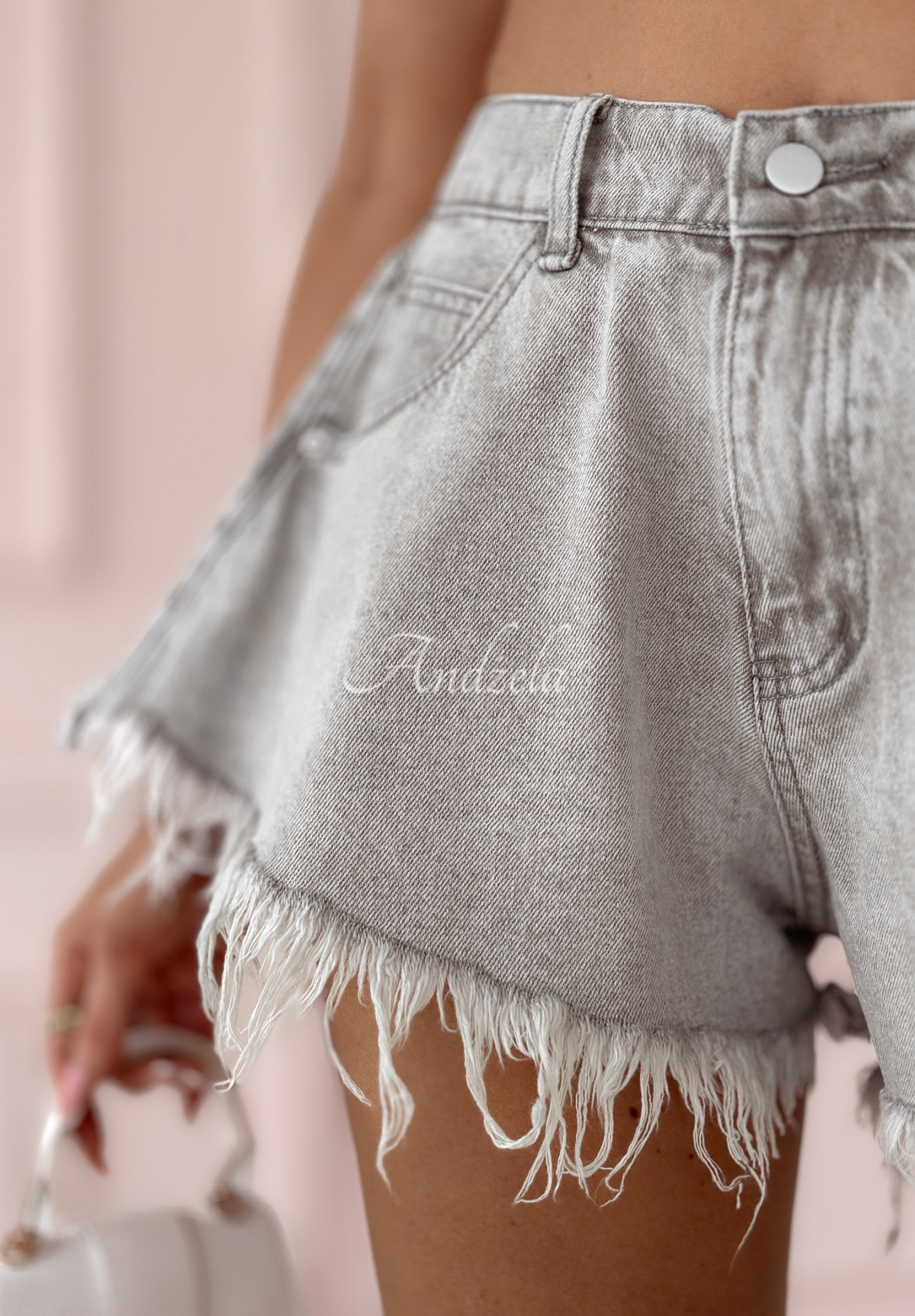 Denim shorts with wide legs Endless Blue light grey