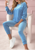 Welurowy komplet Allesi niebieski