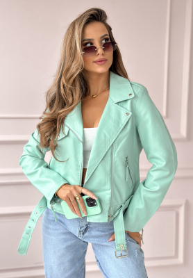 Standing Still mint leather ramones jacket