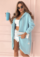 Długa bluza z kapturem Peaceful Mind błękitna