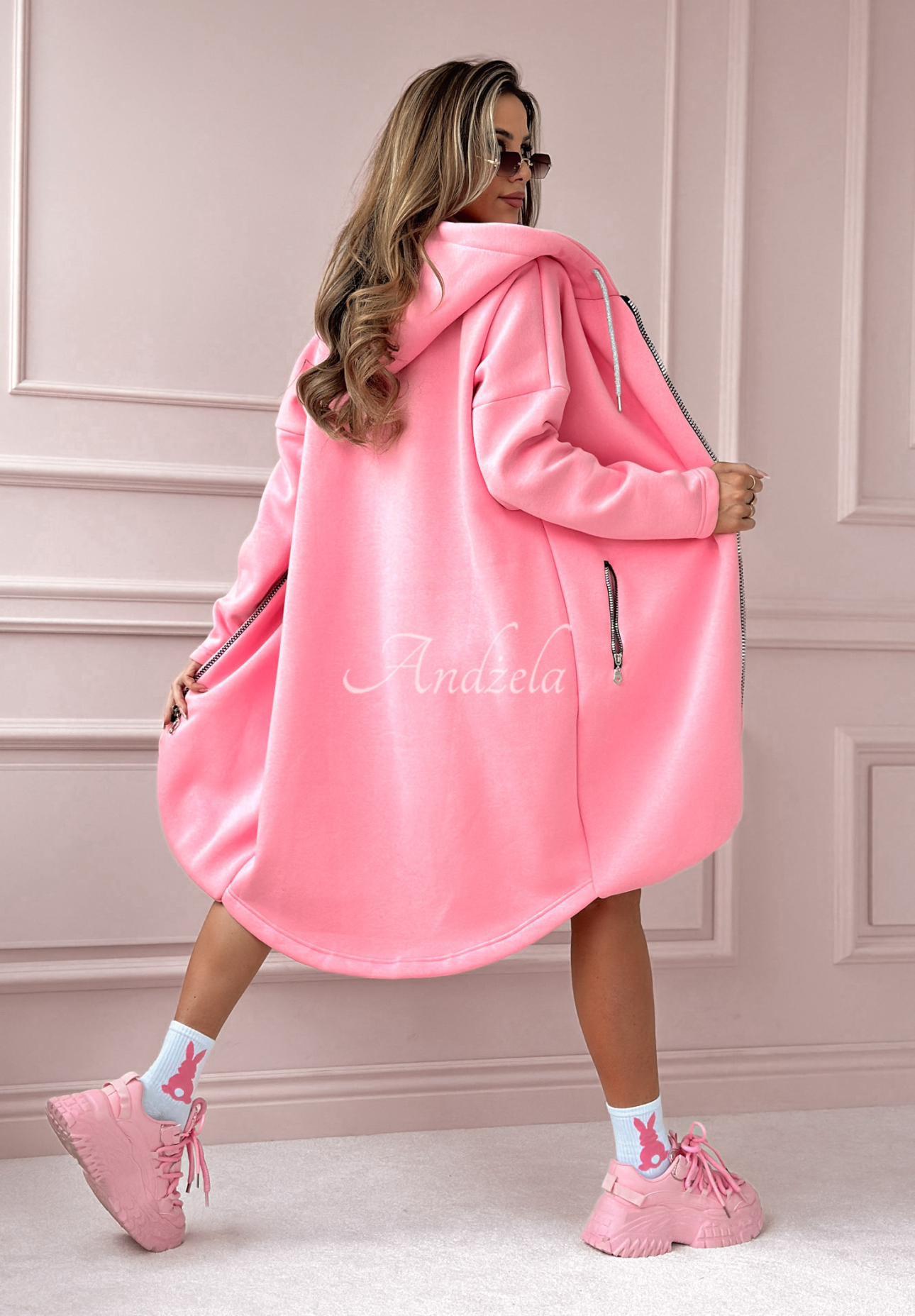 Peaceful Mind long hoodie pink