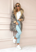 Dwustronna kurtka w panterkę You Have Time beżowa