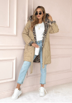 Dwustronna kurtka w panterkę You Have Time beżowa