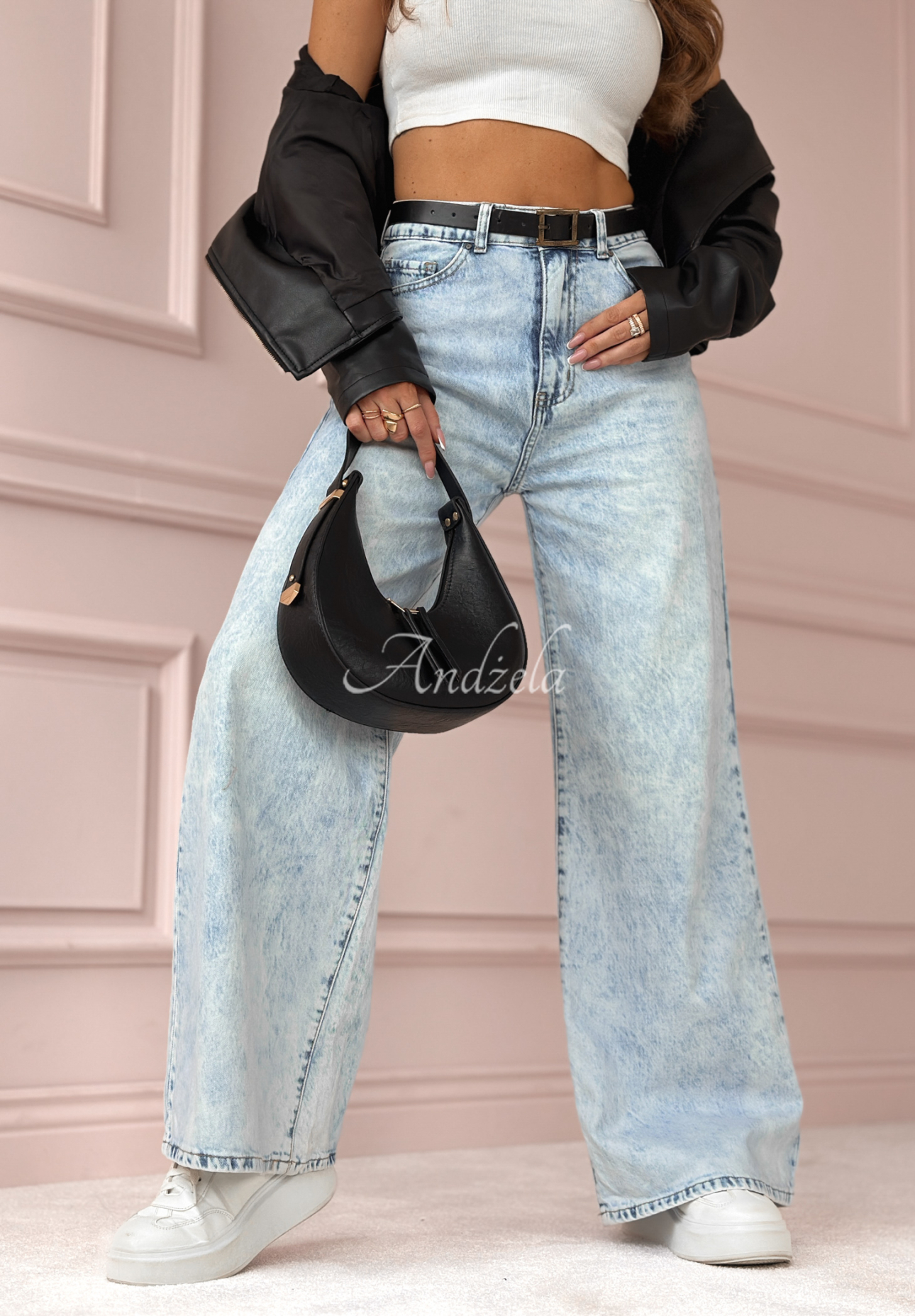Denim wide leg pants What You Are light blue