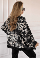 Wzorzysty komplet bomberka i spodnie Think Positive czarny