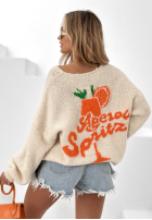 Sweter oversize Aperol Spritz jasnobeżowy