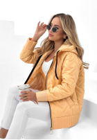 Pikowana kurtka z kapturem See You There bananowa