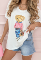 T-shirt z misiem Bear Design biały