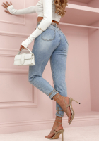 Spodnie jeansowe z przetarciami Don't Be Lazy jasnoniebieskie