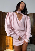 Spódniczka mini w paski La Milla Finally Clear pudrowy róż