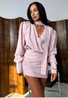 Spódniczka mini w paski La Milla Finally Clear pudrowy róż