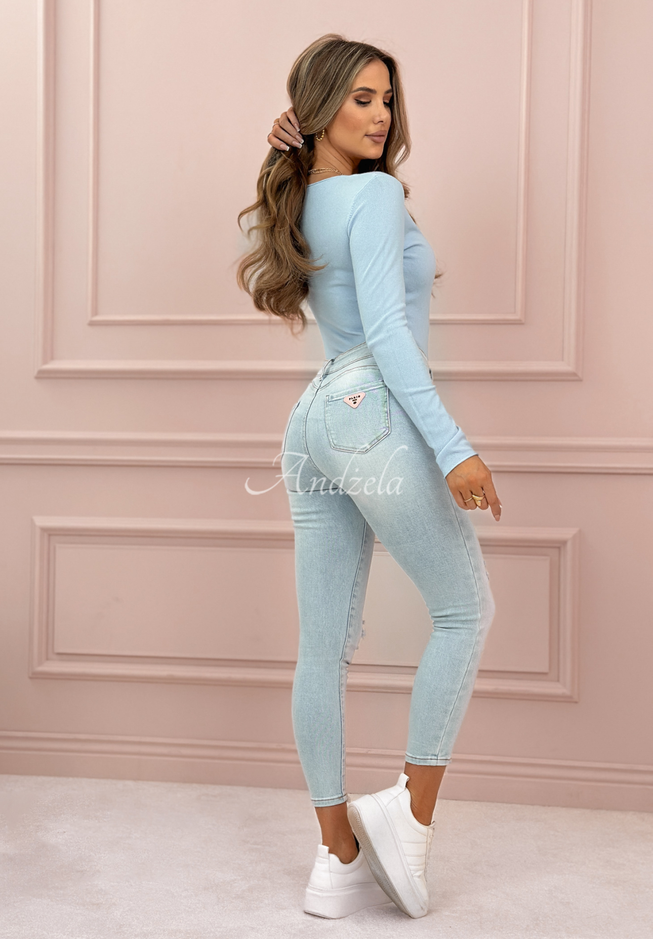 Lightweight sweater Selavi light blue