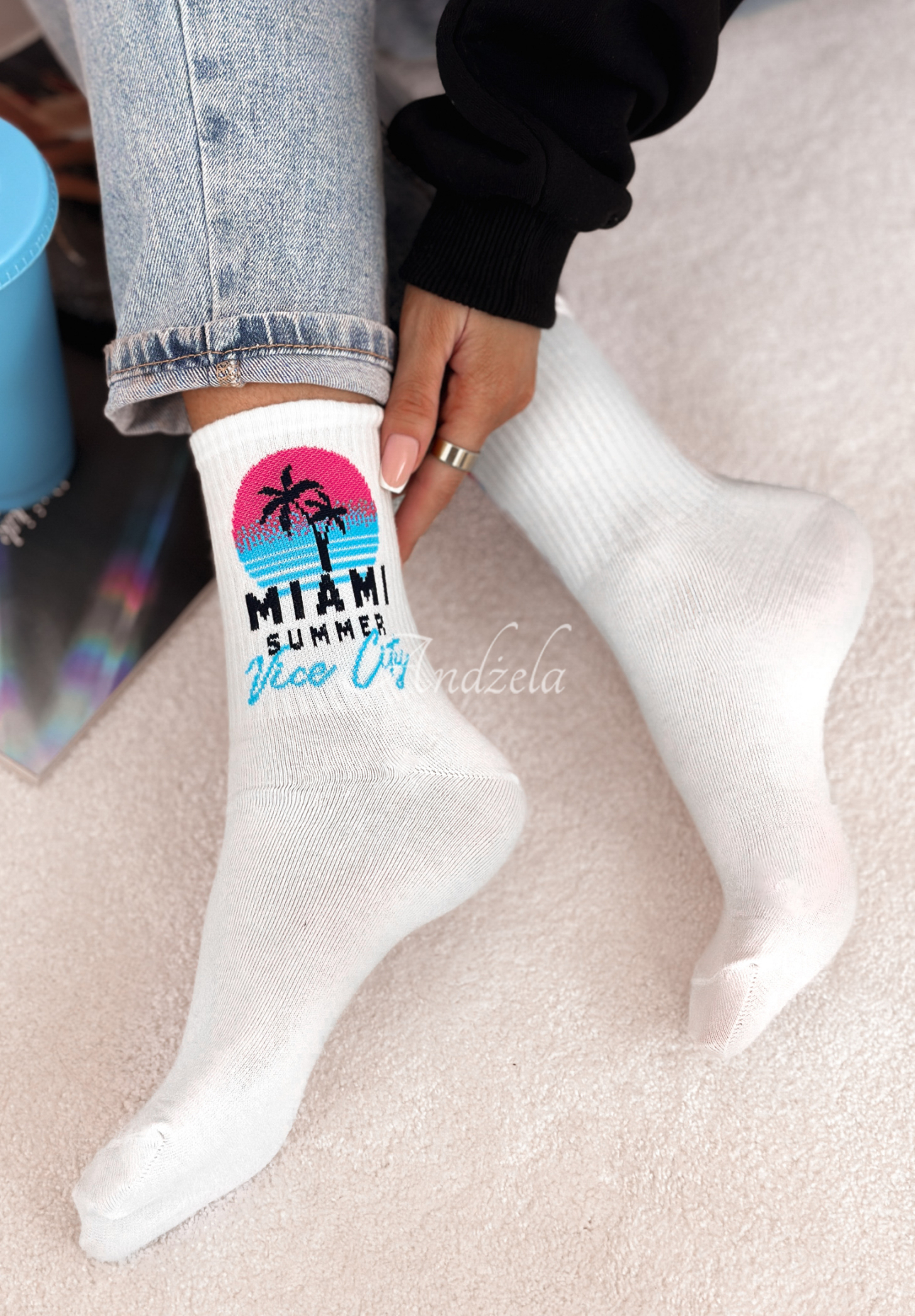 Miami Summer long socks white