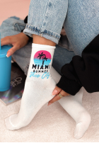 Długie skarpetki Miami Summer białe