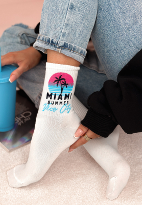 Miami Summer long socks white